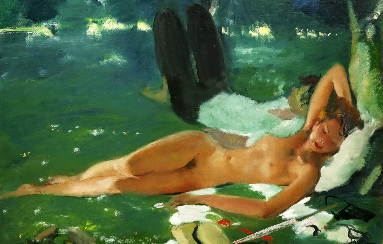 Photo wallpaper ideal, modern, naked woman, Jean-Gabriel Domergue
