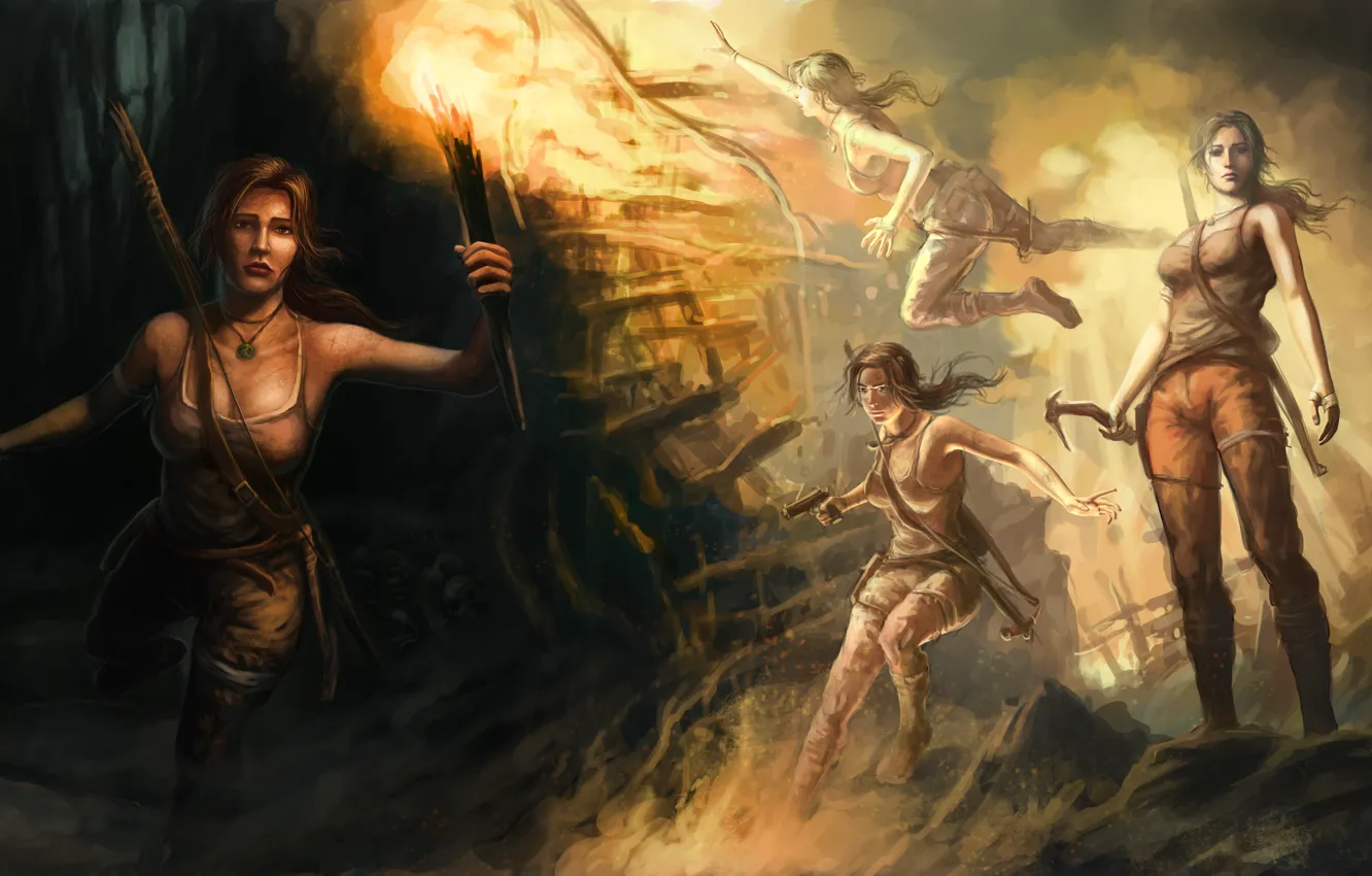 Photo wallpaper girl, art, Tomb Raider, Lara Croft, Lara Croft