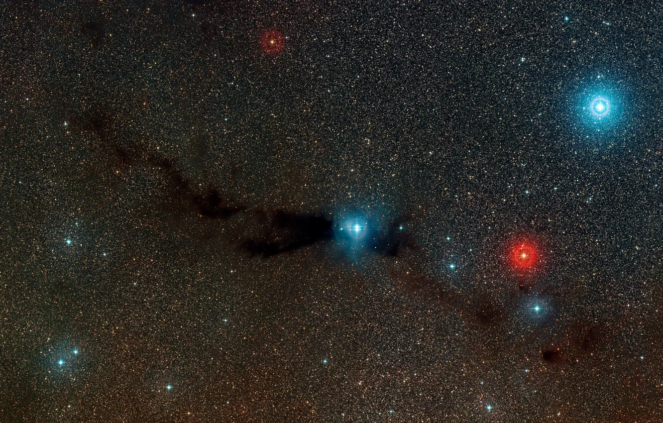 Photo wallpaper nebula, dark nebula, star-forming region, Constellation Scorpius, Lupus 3, Proto-stars, Stellar Dust Cloud