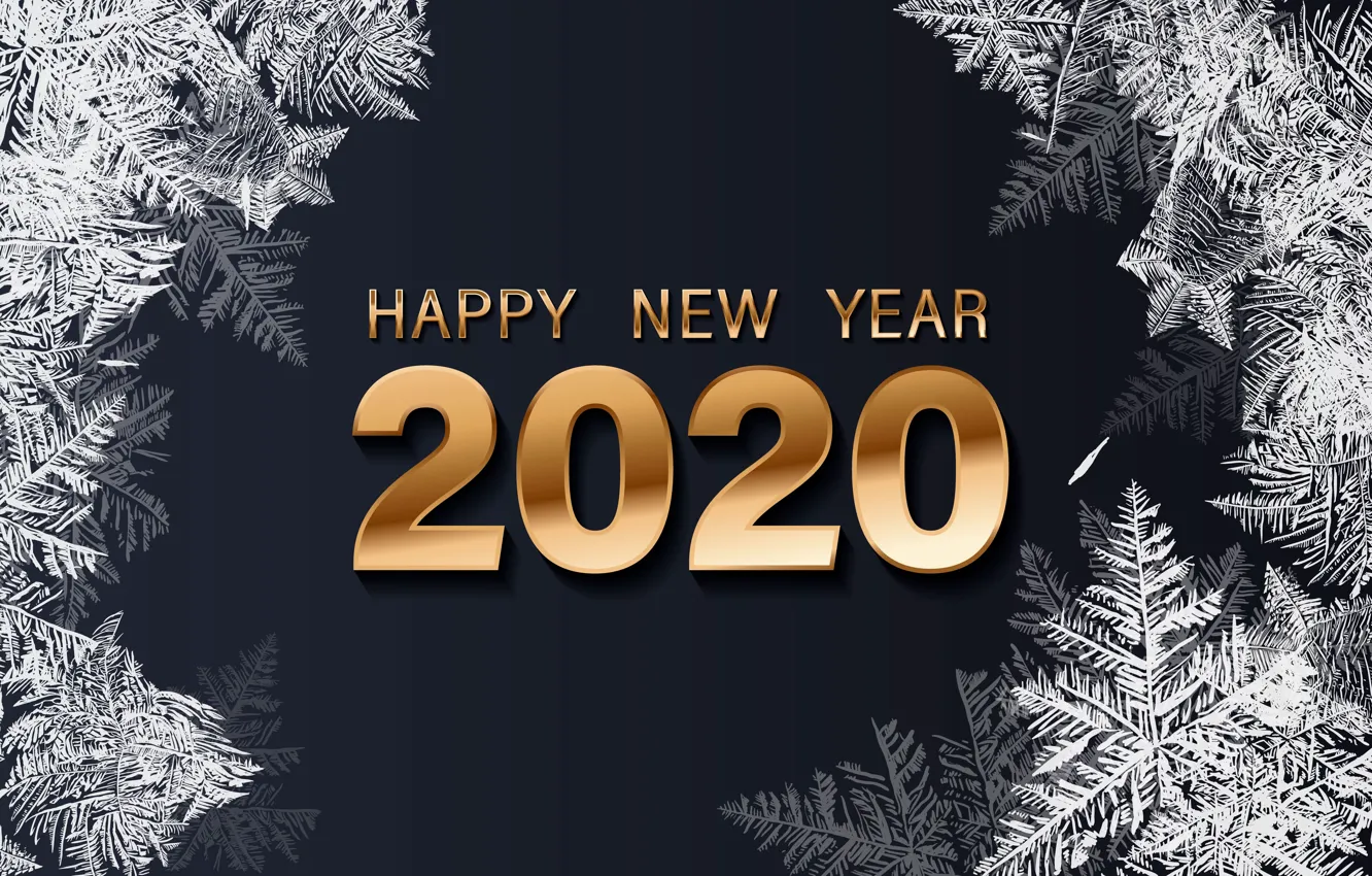 Photo wallpaper snowflakes, photo, the inscription, new year, 2020