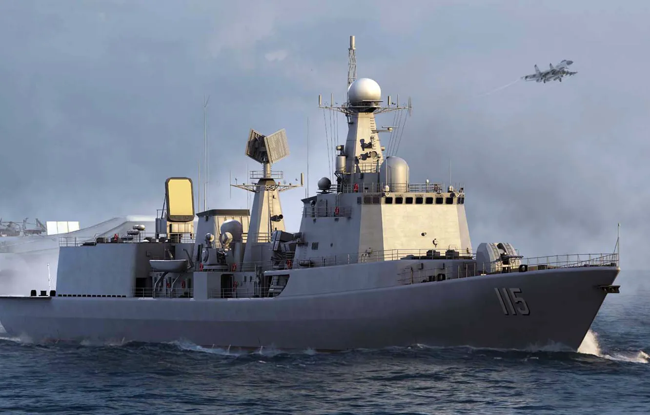 Photo wallpaper China, destroyer, destroyer, PLA, Li Lao, PLA Navy Type 051C DDG-115 Shenyang