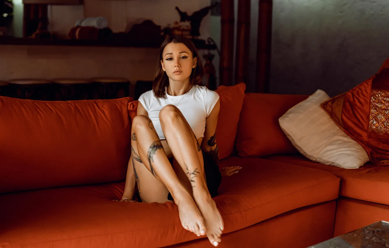 Photo wallpaper girl, legs, model, tattoo, Sweetheart