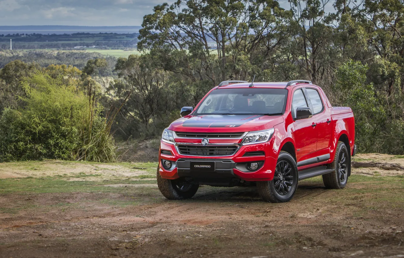 Photo wallpaper Red, Car, Crew, Colorado, Holden, Cab, Z71, 2016