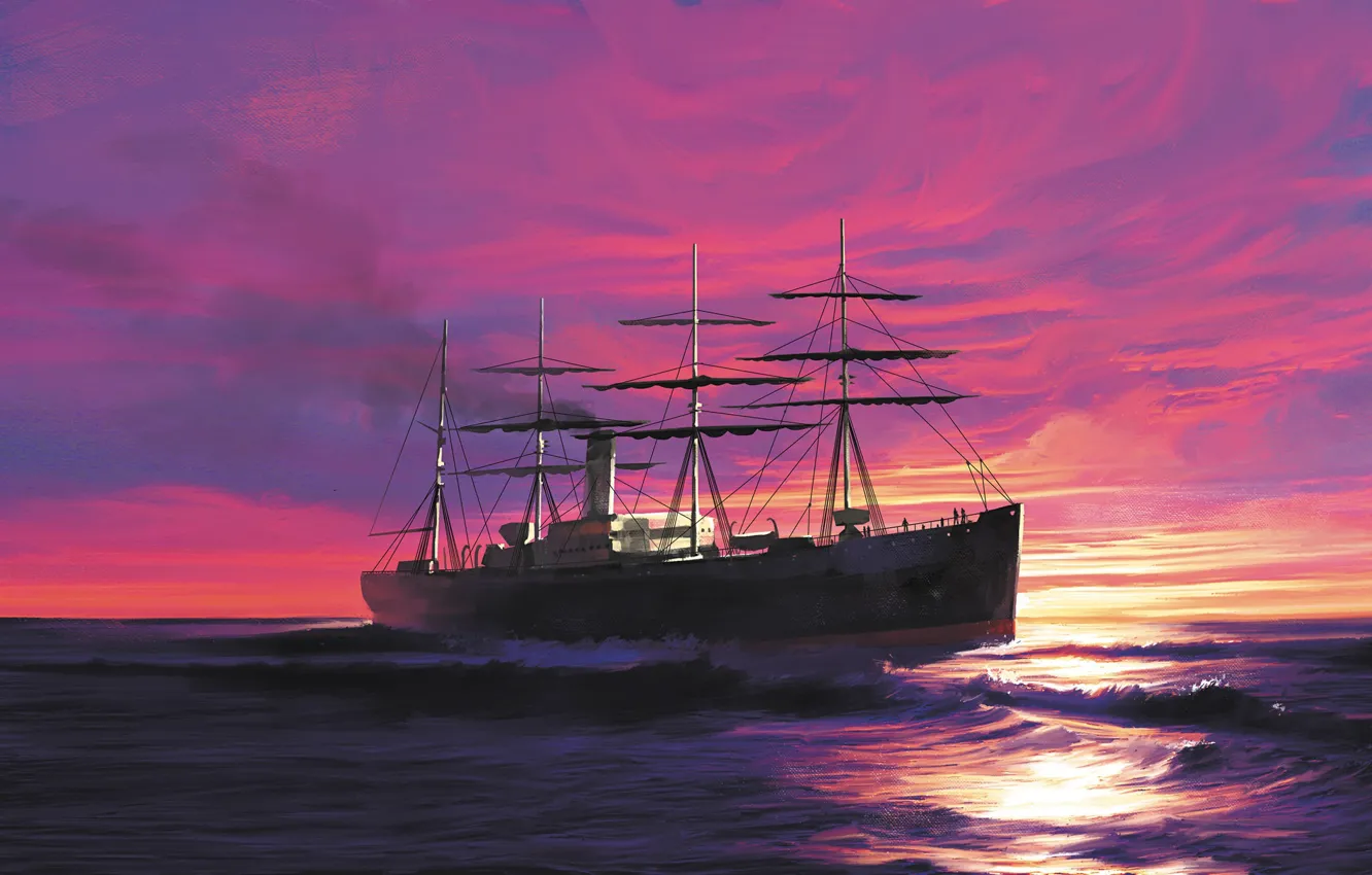 Photo wallpaper wave, ship, atlantic, Transatlantic Ships