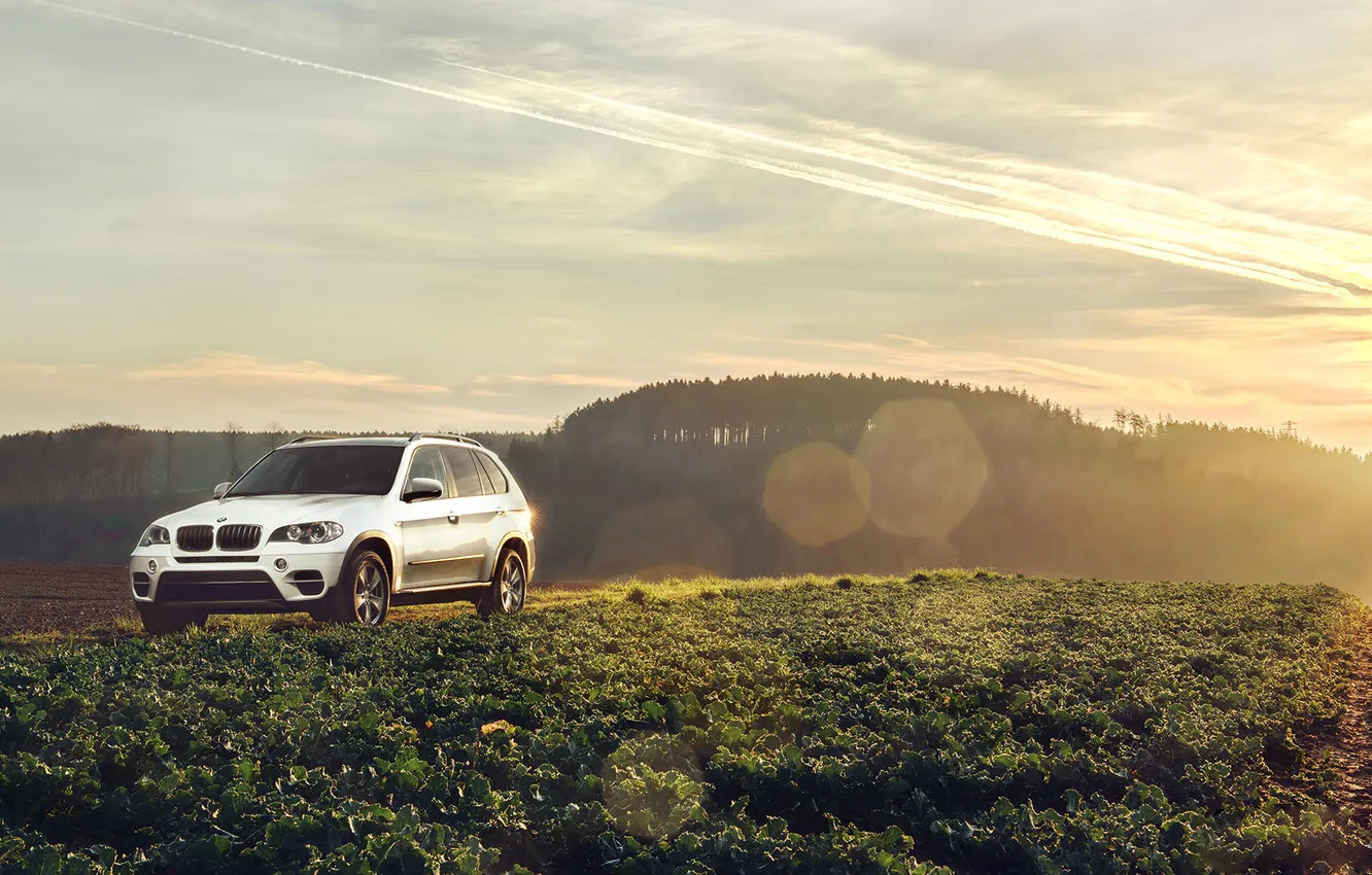 Photo wallpaper field, BMW, BMW, SUV, e70