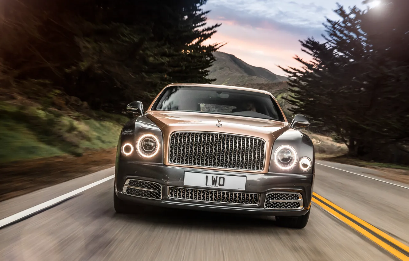 Photo wallpaper speed, track, Bentley, Mulsanne