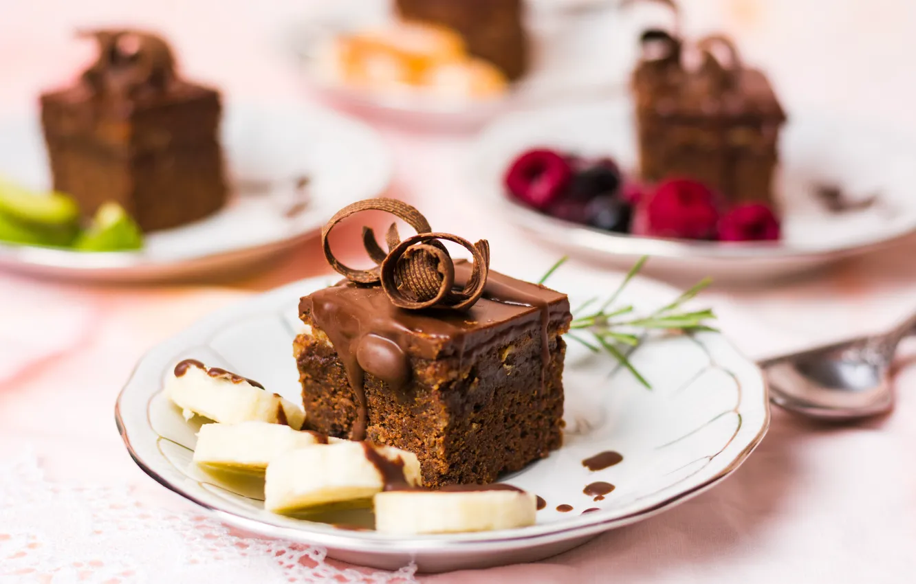 Photo wallpaper berries, chocolate, cake, fruit, cream, dessert, chocolate