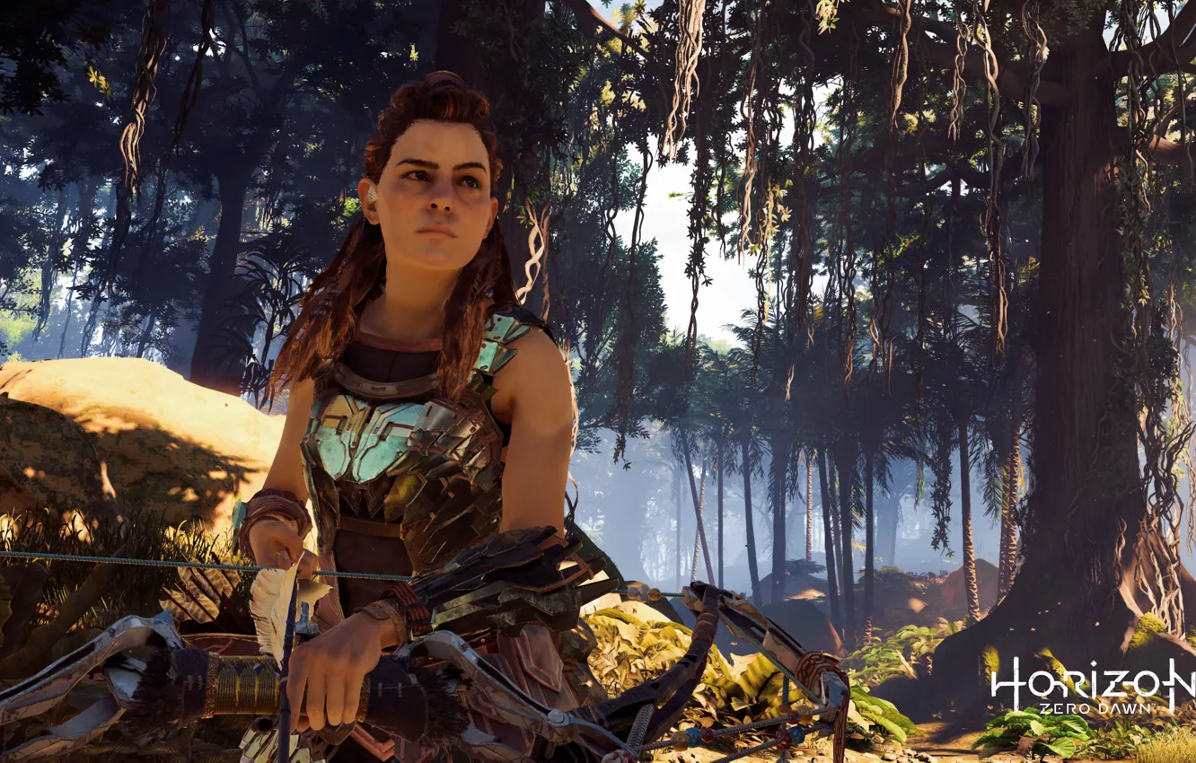 Photo wallpaper Playstation 4, Guerrilla Games, Aloy, Horizon Zero Dawn