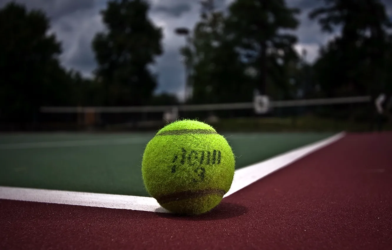 Photo wallpaper tennis, ball, court