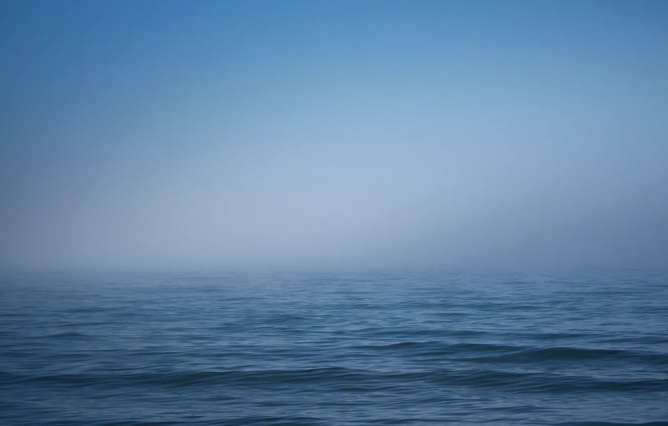 Photo wallpaper sea, the sky, water, fog, wave, horizon