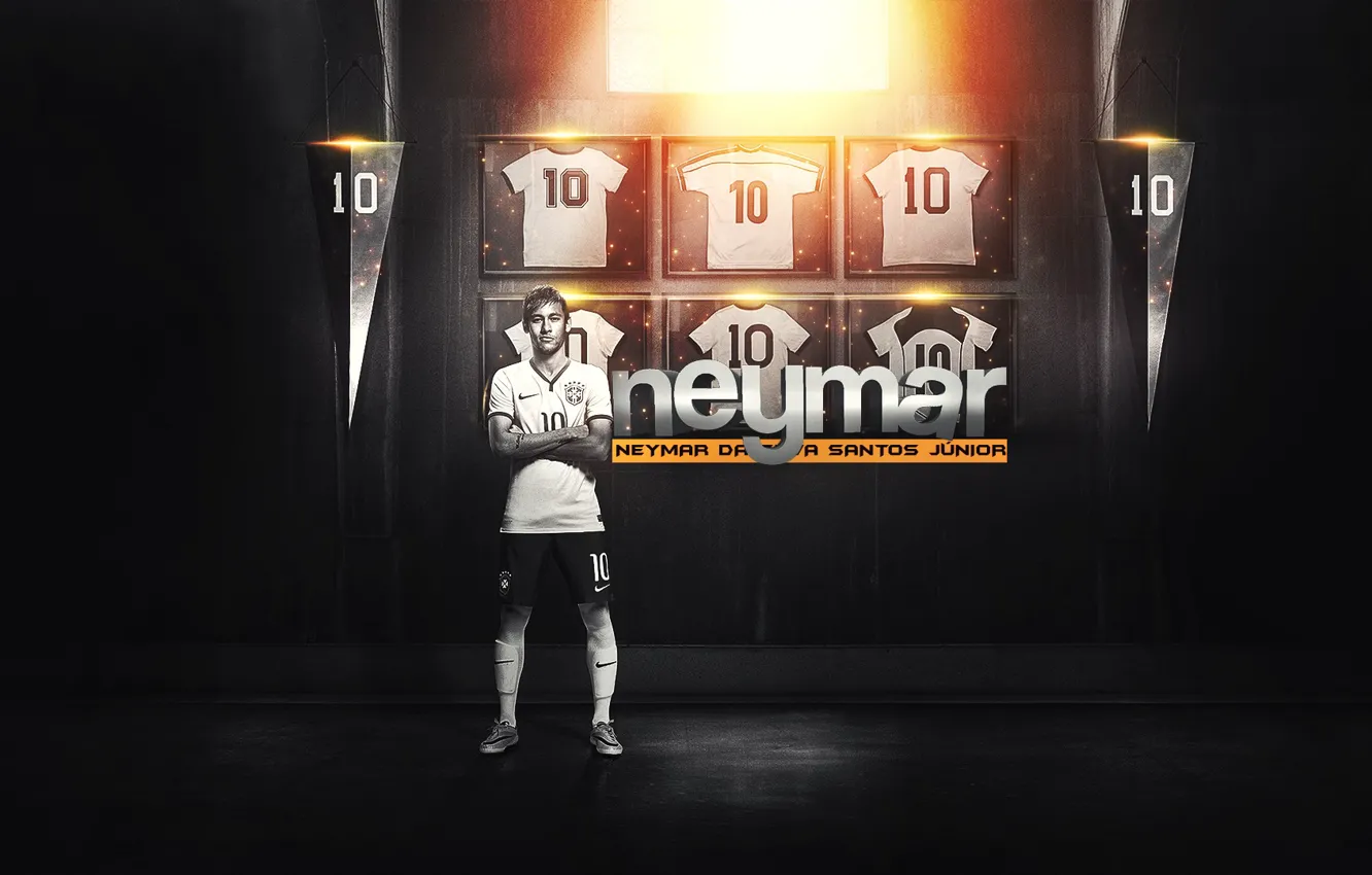 Photo wallpaper football, Brazil, football, Brazil, Neymar, Neymar, FuriousGFX