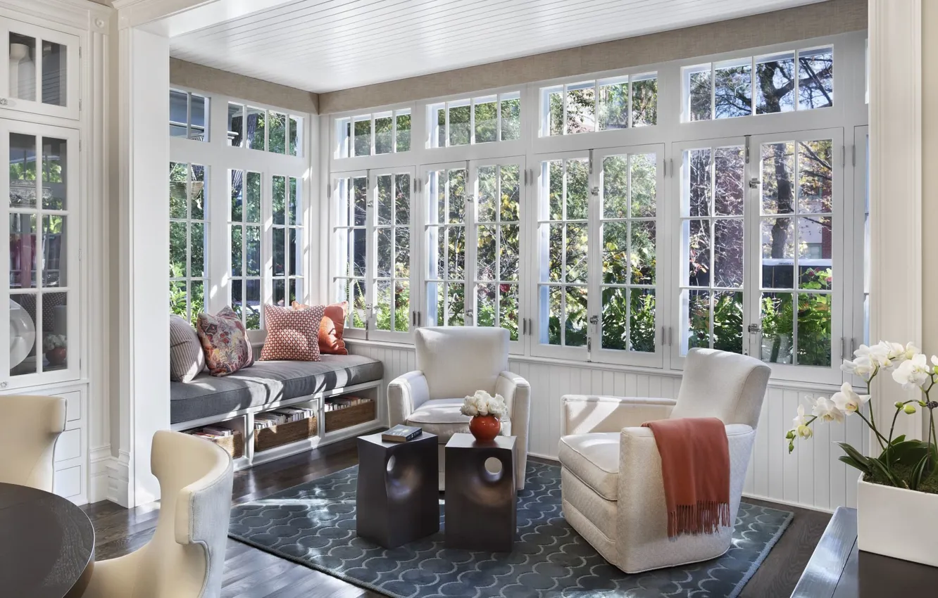 Photo wallpaper design, style, interior, chair, veranda, living room, dining room