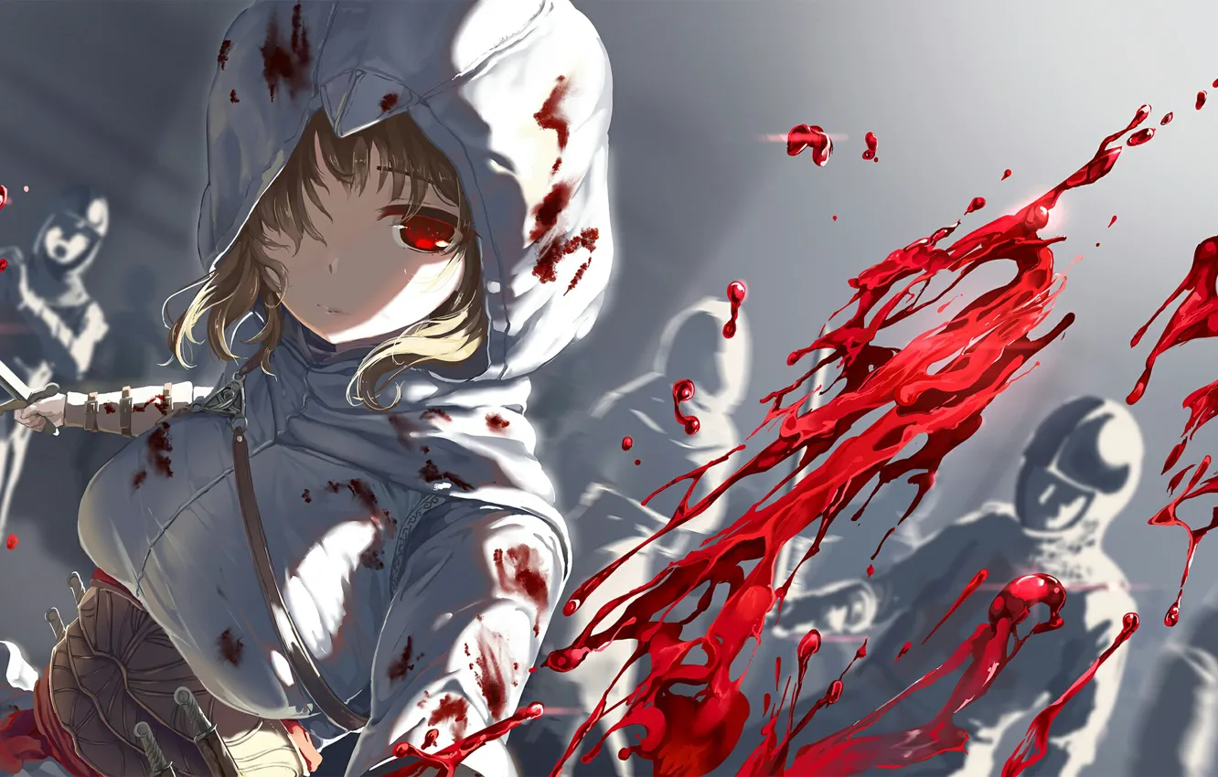 Photo wallpaper blood, Girl, Art