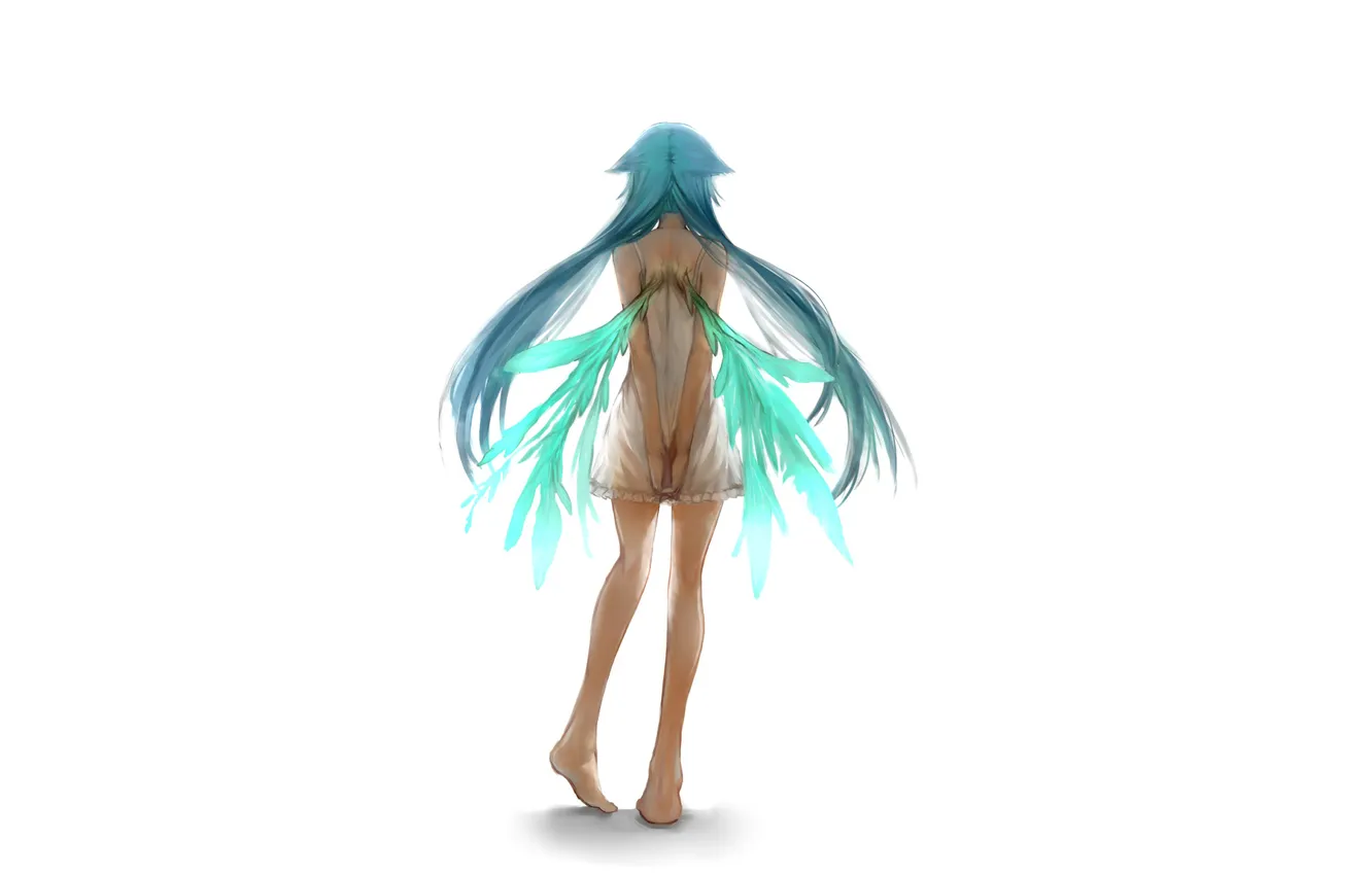 Photo wallpaper girl, back, wings, anime, art, saya no uta, saya