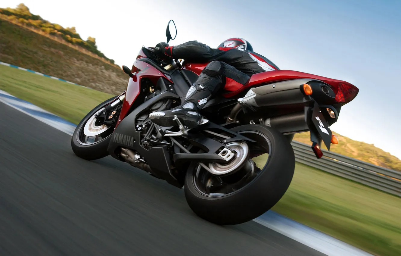 Photo wallpaper road, sport, speed, track, motorcycle, Yamaha, moto, bike