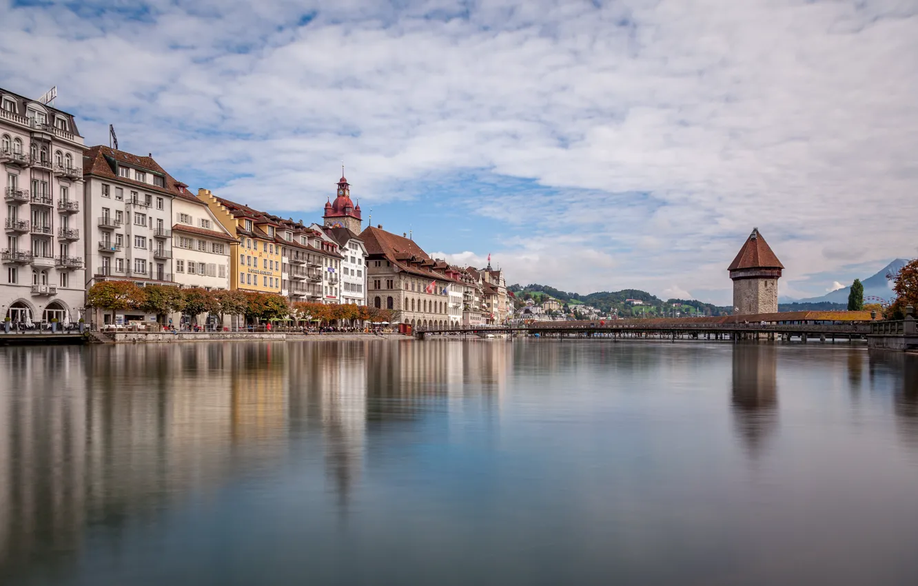 Photo wallpaper tower, home, Switzerland, Lucerne