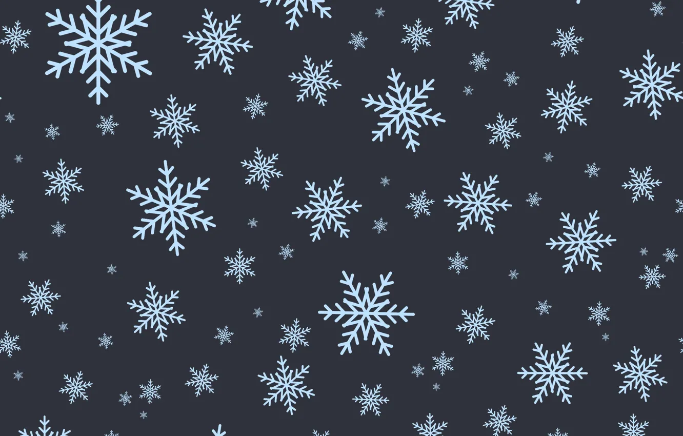 Photo wallpaper winter, snowflakes, the dark background, texture, Christmas, New year, a lot, different