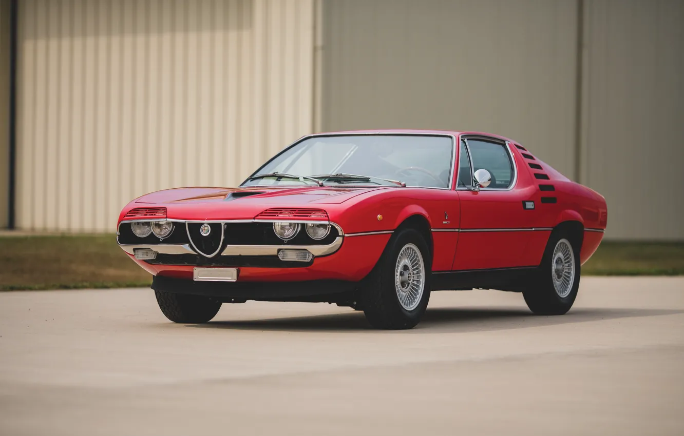 Photo wallpaper 1971, Alfa Romeo, red, Montreal, Alfa Romeo Montreal