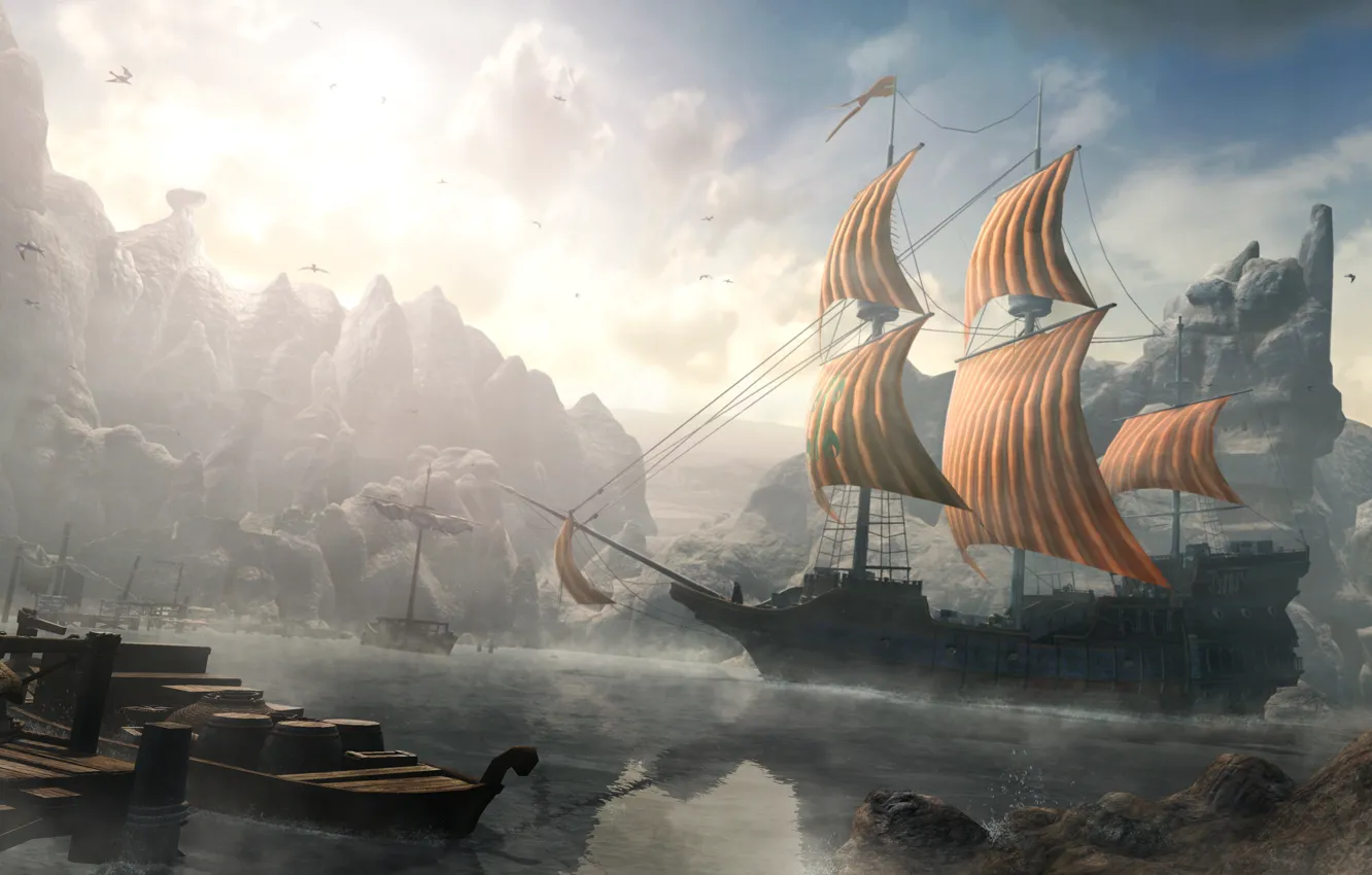 Photo wallpaper river, ship, Ezio auditore da Firenze, Assassin’s Creed: Revelations, Cappadocia