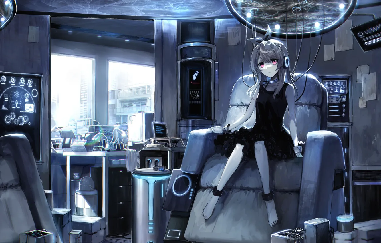 Photo wallpaper Room, Girl, Cyborg