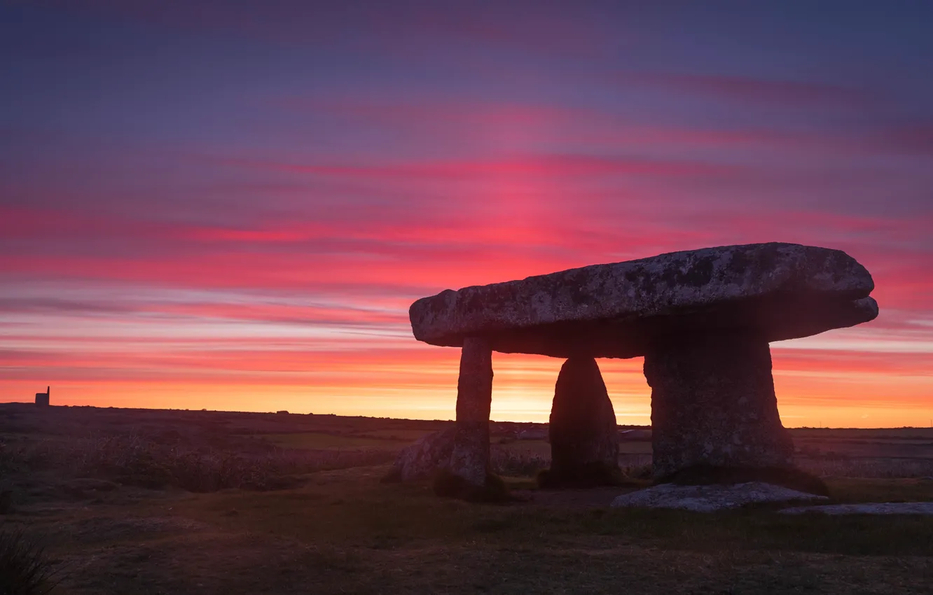Photo wallpaper stones, the evening, Megalit