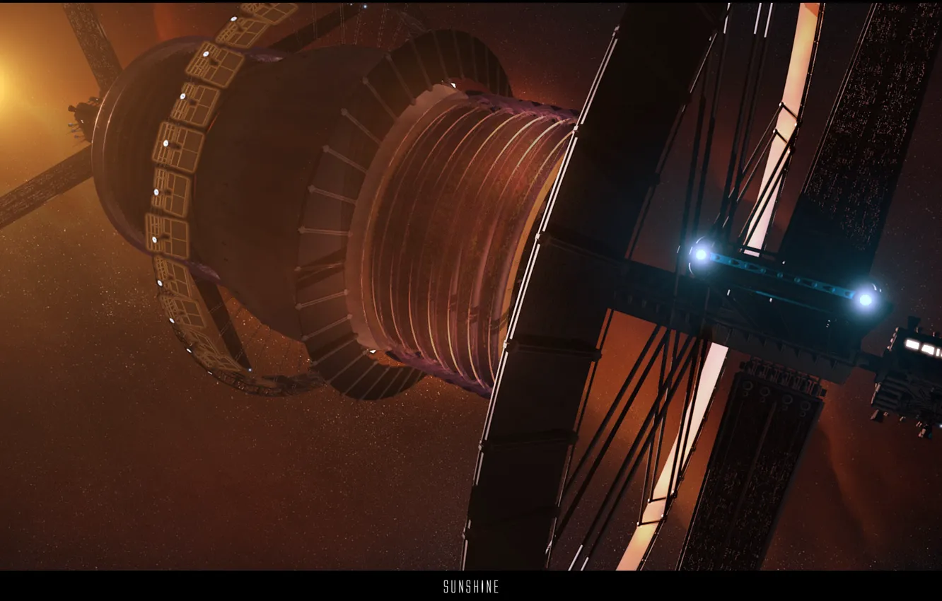 Photo wallpaper space, sunshine, starbase, Bernal Sphere, ZVEZZDY
