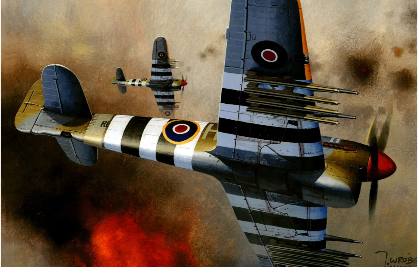 Photo wallpaper war, art, army, airplanes, ww2, german aircraft, british aircraft, aviation art