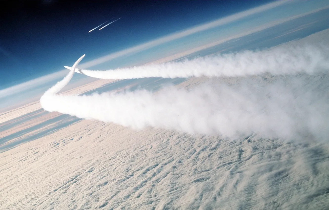Photo wallpaper the sky, British Columbia, Two Soviet MiG-29