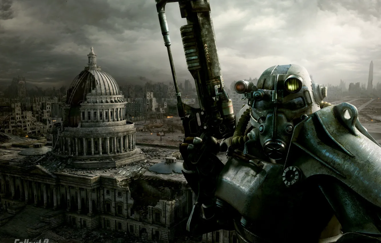 Photo wallpaper the city, ruins, Fallout 3