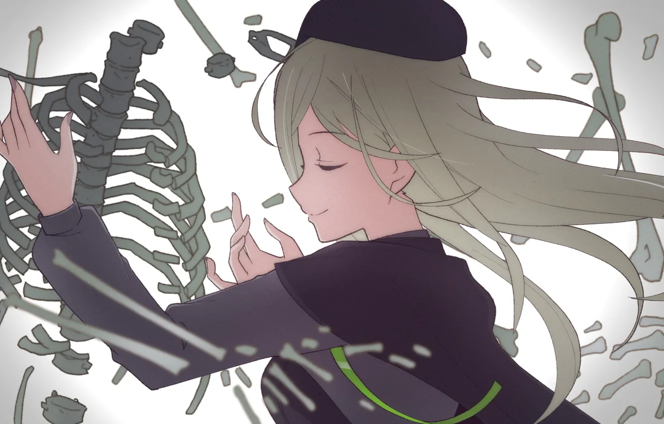 Photo wallpaper girl, skeleton, Higurashi no Naku Koro ni, Miyo Takano