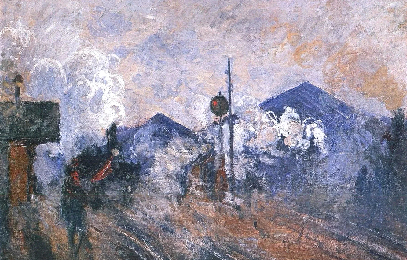 Photo wallpaper picture, Claude Monet, genre, The exit of the Station Saint-Lazare