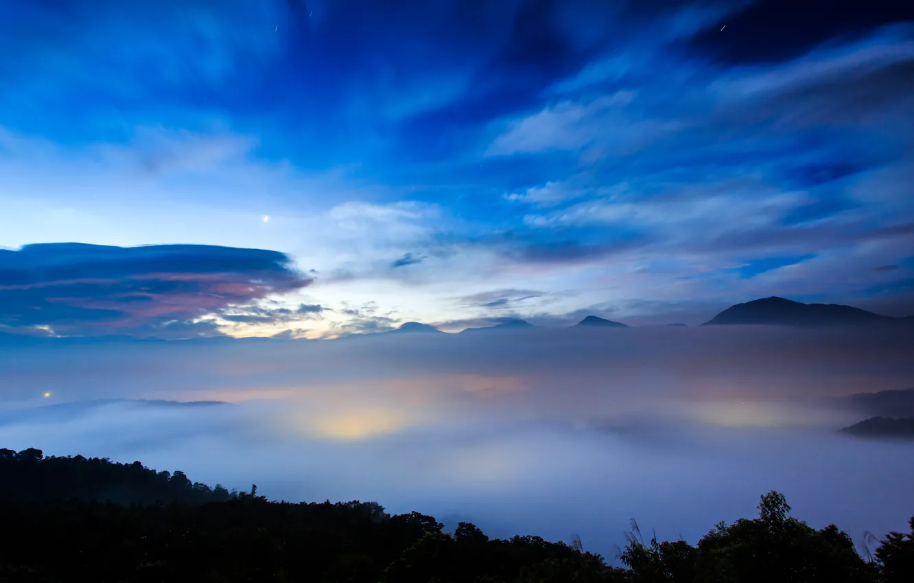 Photo wallpaper the sky, clouds, landscape, beauty