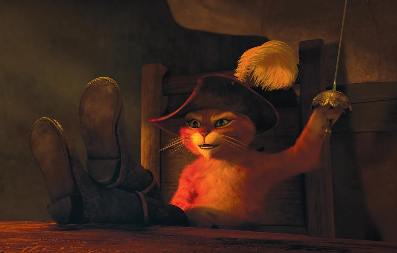 Photo wallpaper Puss in boots, Antonio Banderas, Antonio Banderas, Puss in Boots