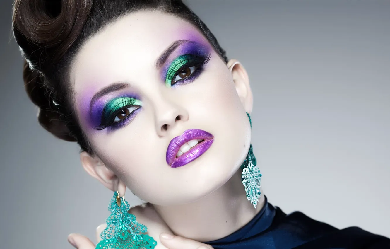 Photo wallpaper look, girl, style, makeup, hairstyle