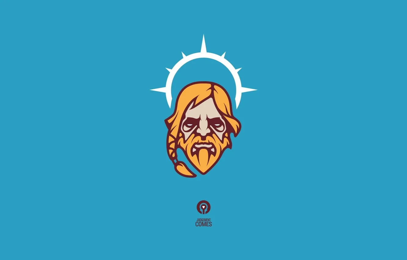 Photo wallpaper minimalism, beard, knight, DotA 2, dota 2, beard, Omniknight