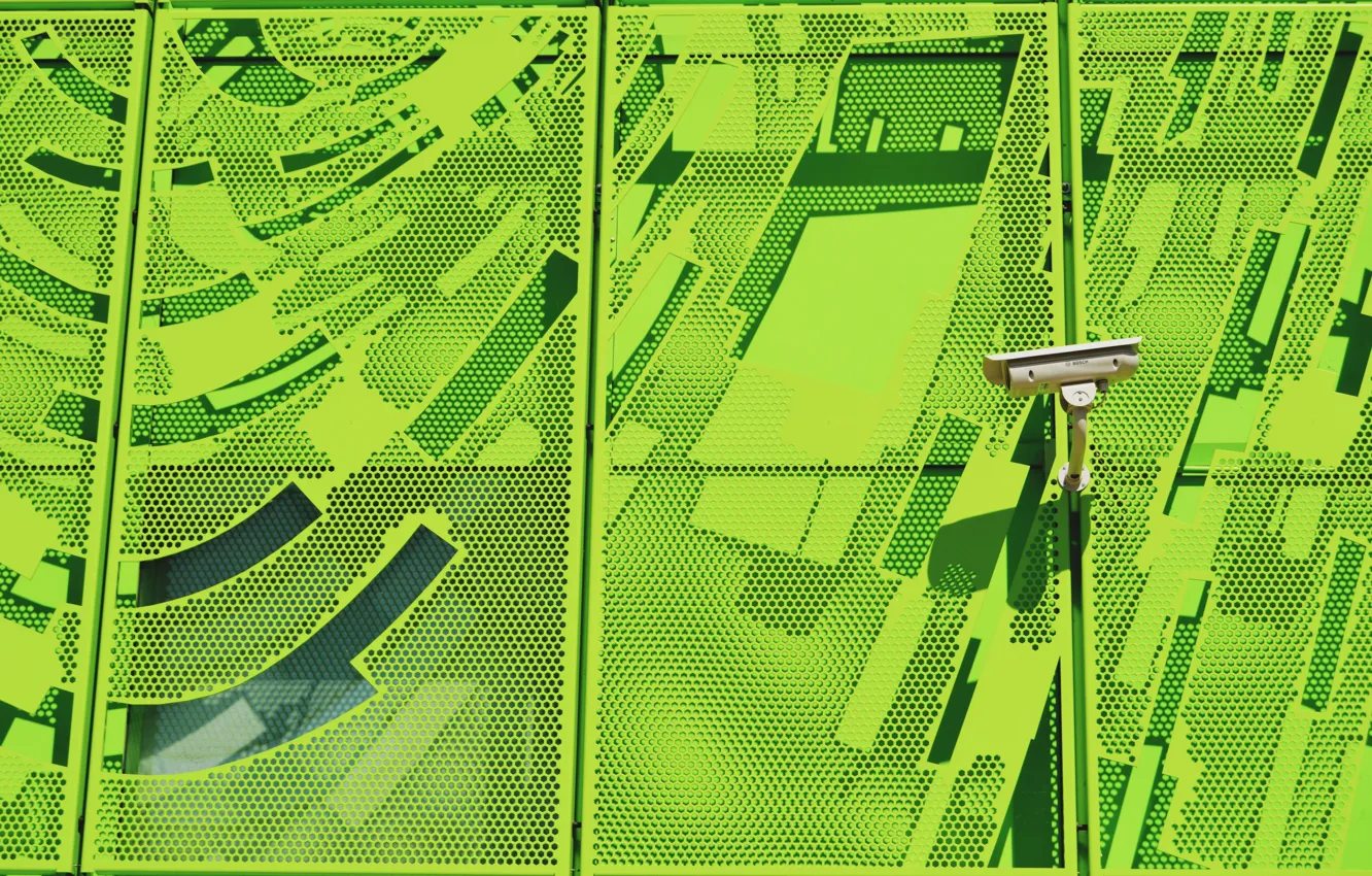 Photo wallpaper the city, wall, mesh, street, France, minimalism, camera, architecture