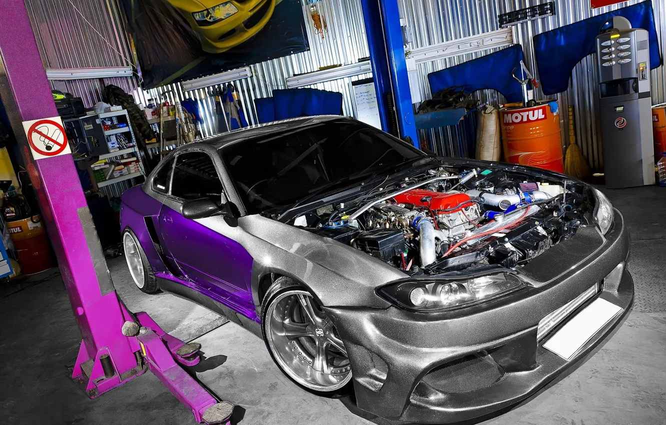 Photo wallpaper garage, S15, Silvia, Nissan, MEGA EXPANSION