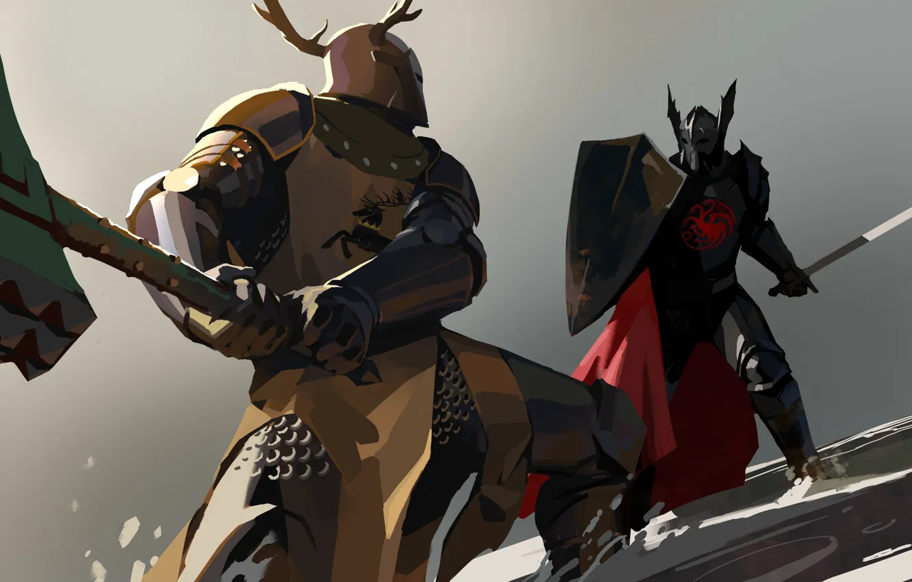 Photo wallpaper axe, sword, armor, Game of Thrones, Targaryen, Baratheon