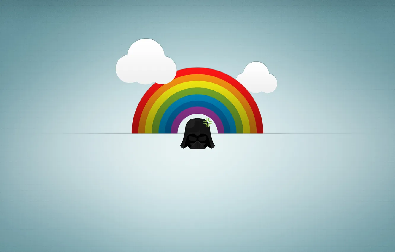 Photo wallpaper clouds, rainbow, mini, Darth Vader
