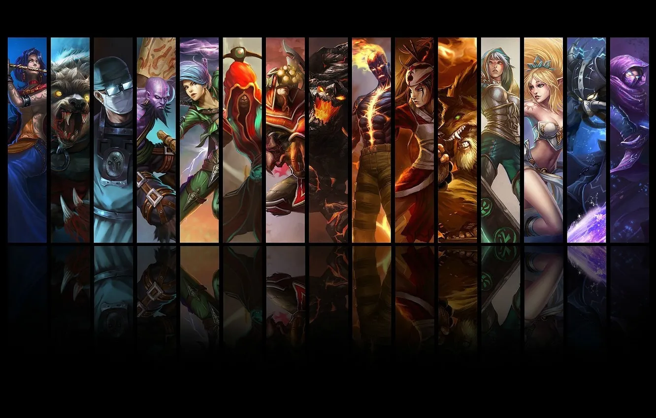 Photo wallpaper League of Legends, brand, Obsidian Malphite, Ryze, Surgeon Shen, Black Belt Beast, Redeemed Riven, Mercenary …