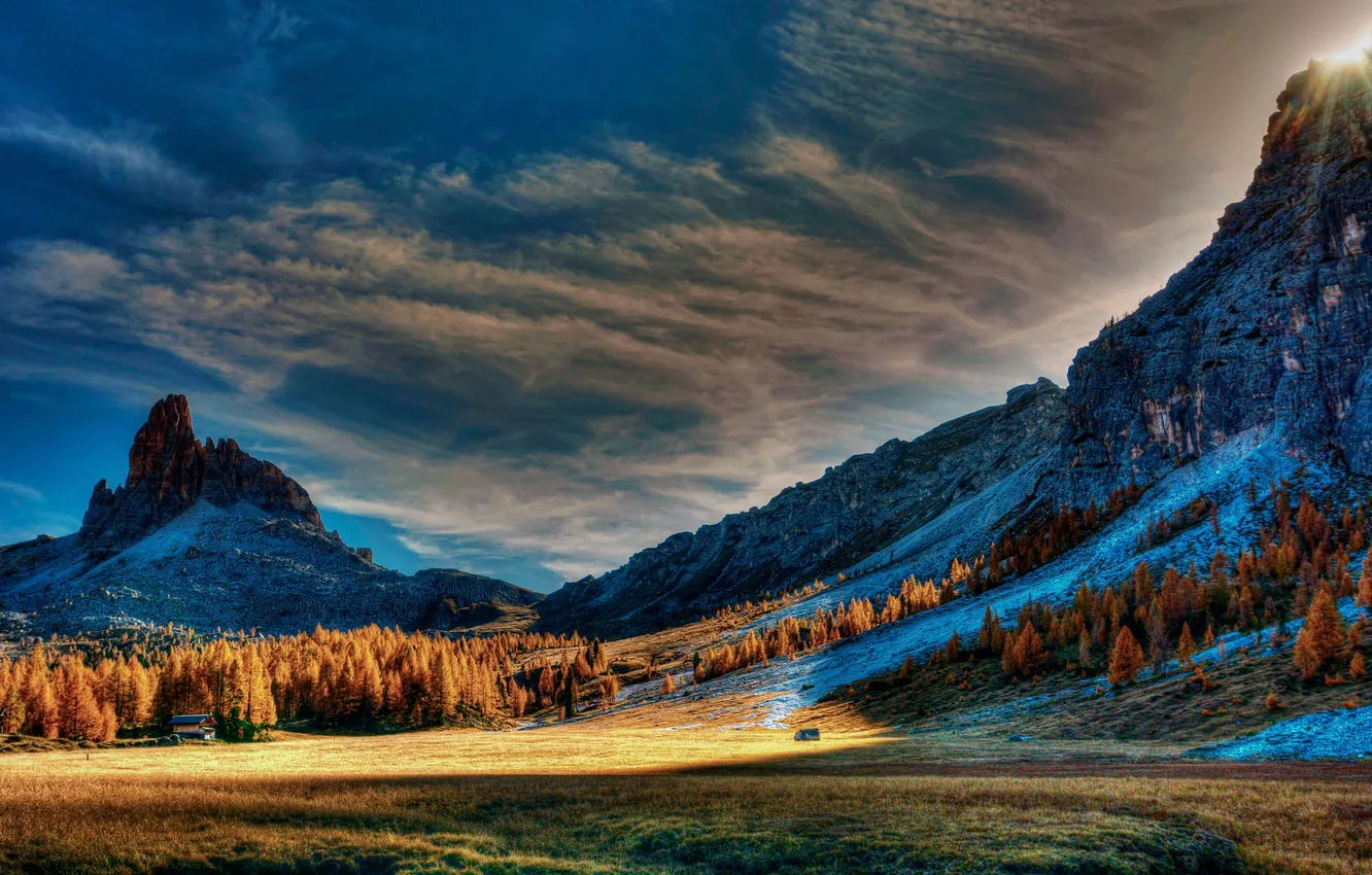Photo wallpaper mountains, rocks, Italy, The Dolomites