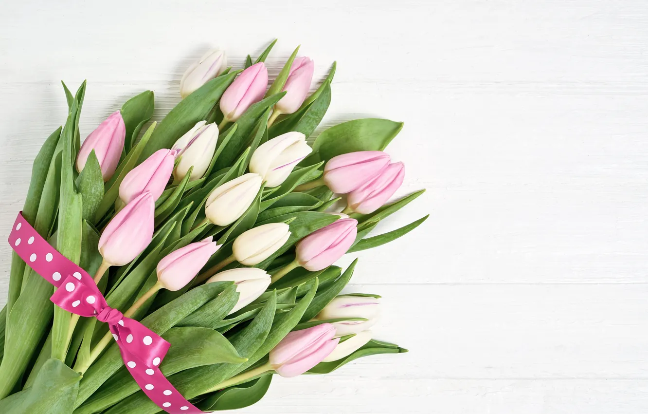 Photo wallpaper flowers, bouquet, tulips, pink, pink, flowers, beautiful, romantic