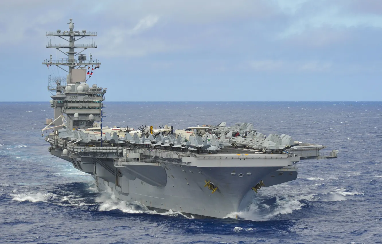 Photo wallpaper sea, the sky, the carrier, first, type "Nimitz", USS Nimitz, from the, (CVN-68)