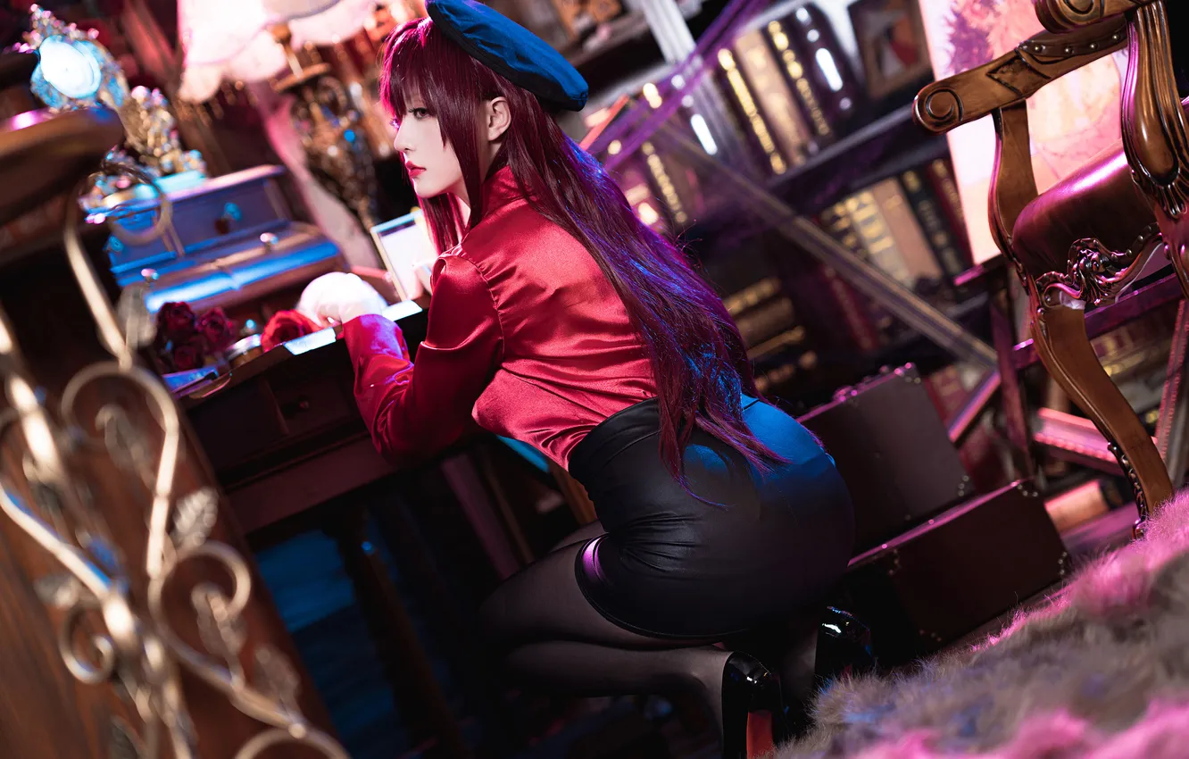 Photo wallpaper girl, sexy, Wallpaper, sweetheart, model, bright, skirt, makeup