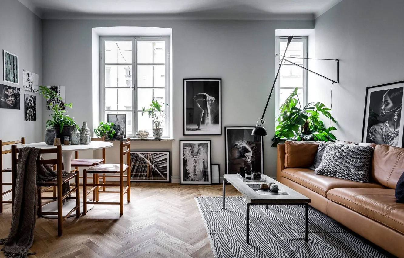 Photo wallpaper design, style, interior, living room, Home in Stockholm