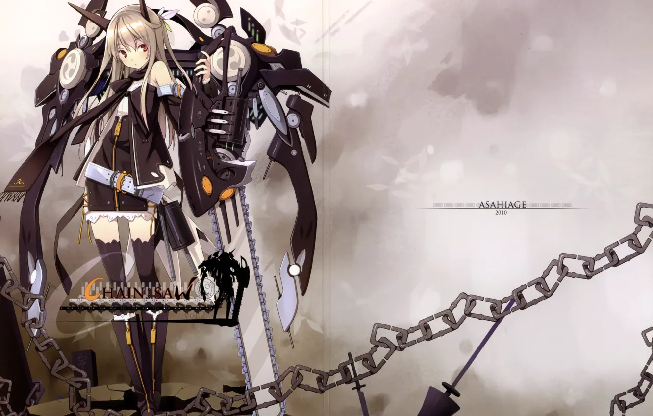 Photo wallpaper girl, weapons, rocks, the inscription, clothing, mechanism, stockings, boots