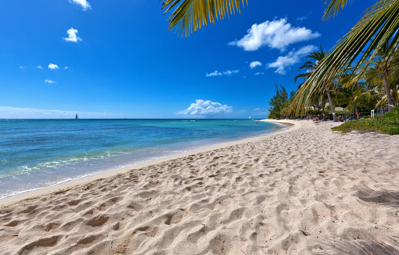 Photo wallpaper sand, Sea, vacation.