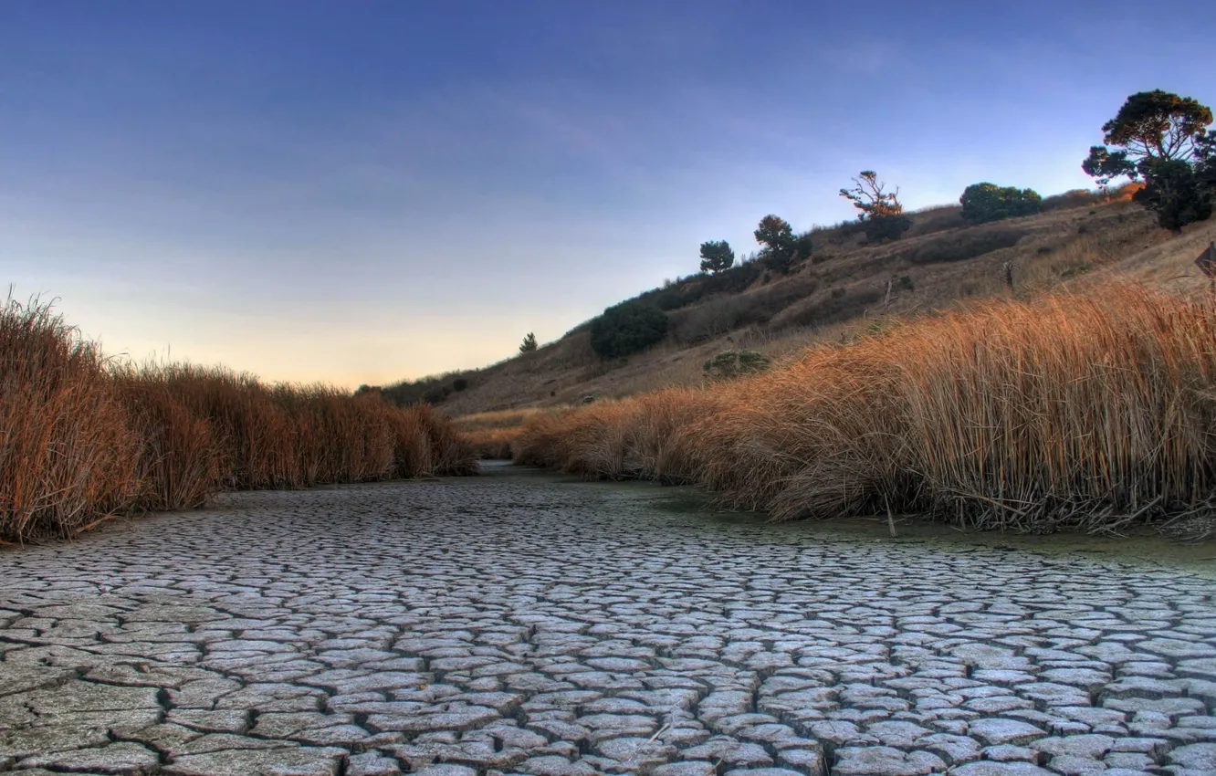 Photo wallpaper river, direction, dry