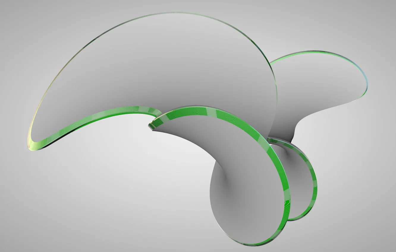 Photo wallpaper design, green, treatment, light, render