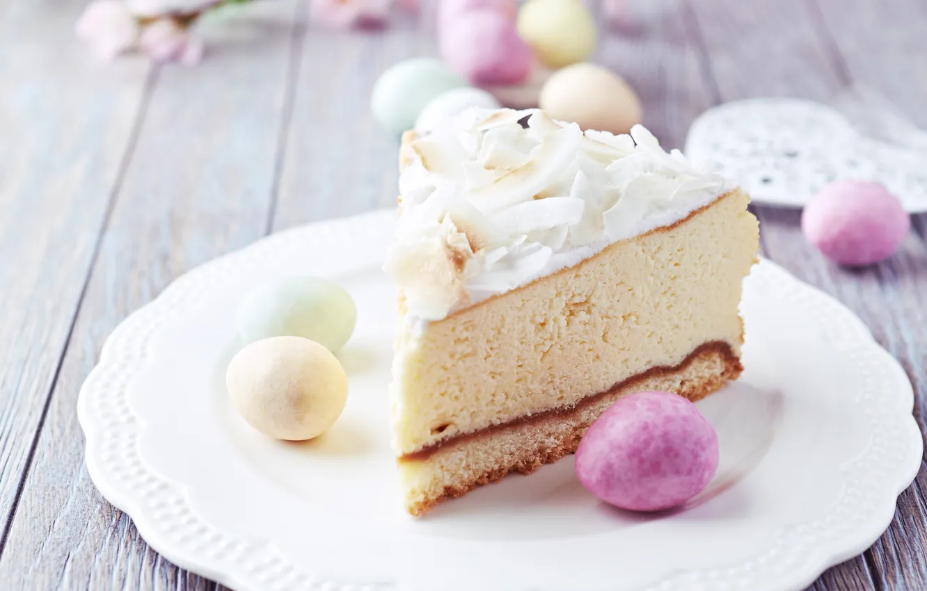 Photo wallpaper flowers, cake, cake, dessert, sweet, cheesecake